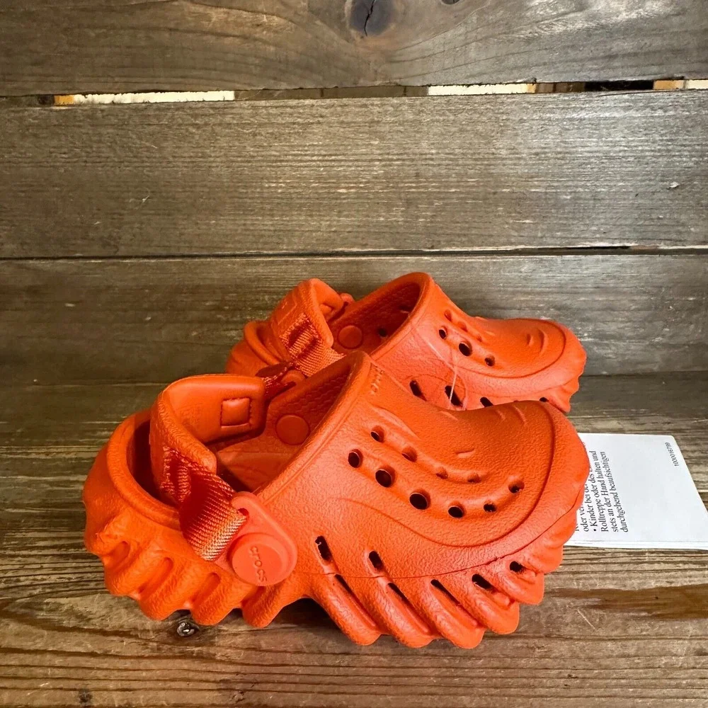 New NWT Little Kids‎ Crocs Echo Orange Comfort Clogs Sandals Shoes Size 4 C